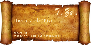 Thoma Zsófia névjegykártya